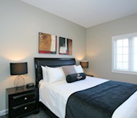 Primary Bedroom Queen Mattress Fully Furnished Apartment Suite Kleinburg 12