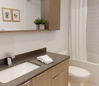 Principal Bathroom Soaker Tub Fully Furnished Apartment Suite Oakville