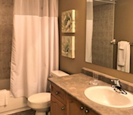 Master Bathroom Soaker Tub Fully Furnished Apartment Suite Mississauga