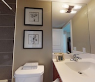 Master Bathroom Soaker Tub Fully Furnished Apartment Suite Mississauga