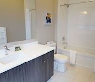 Master Bathroom Soaker Tub Fully Furnished Apartment Suite Oakville