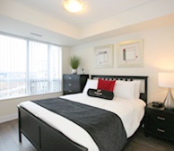 Master Bedroom Queen Mattress Fully Furnished Apartment Suite North York