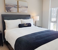 Principal Bedroom Queen Mattress Fully Furnished Apartment Suite Oakville