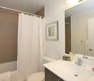 Master Bathroom Soaker Tub Fully Furnished Apartment Suite North York