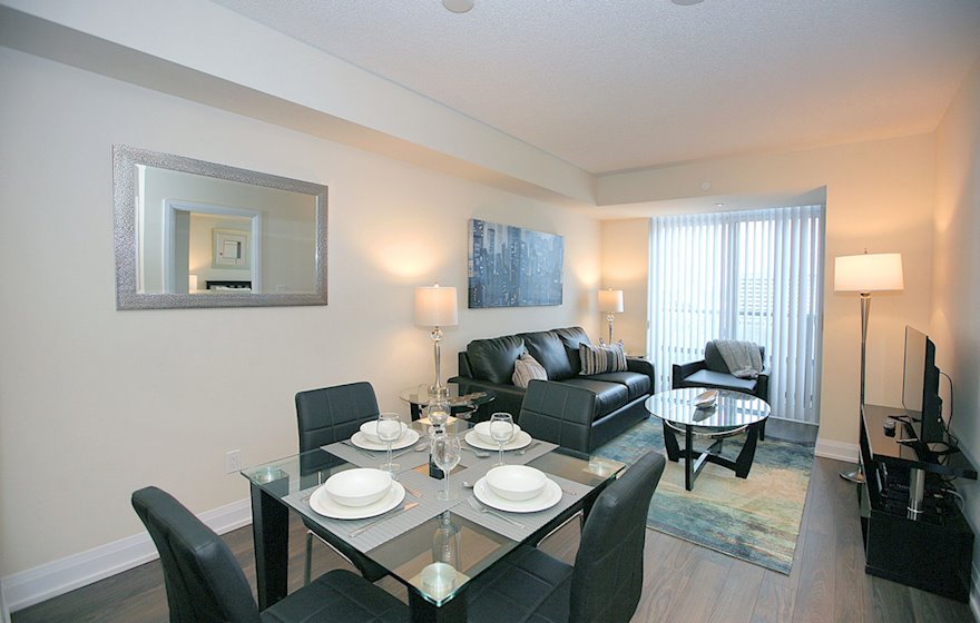 Living Room Free WiFi Fully Furnished Apartment Suite North York