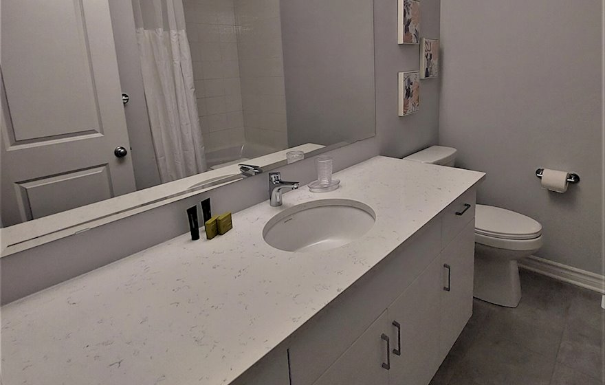 Second Bathroom 3 Piece Fully Furnished Apartment Suite Ottawa