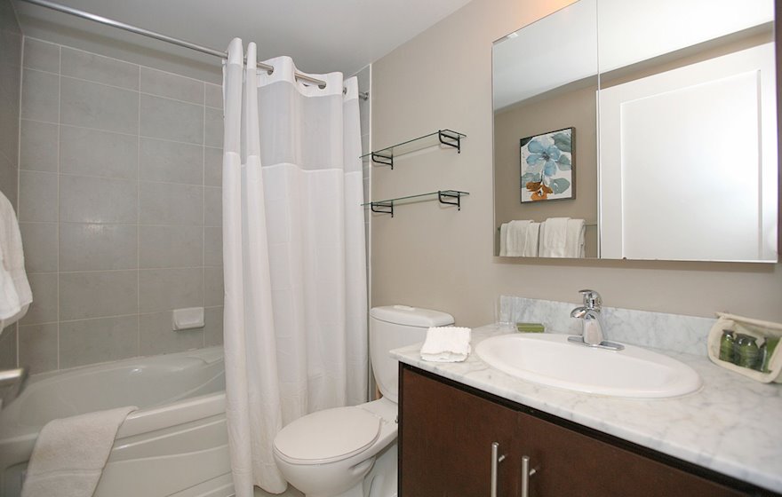 Bathroom 3 Piece Fully Furnished Apartment Suite Toronto